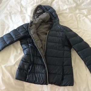 Reversible goose down jacket